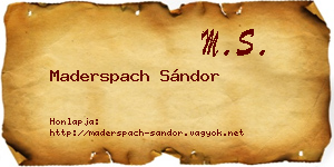 Maderspach Sándor névjegykártya