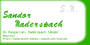 sandor maderspach business card