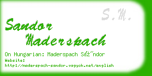 sandor maderspach business card